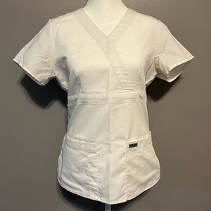 Grey’s Anatomy White Scrub Top, Size Small